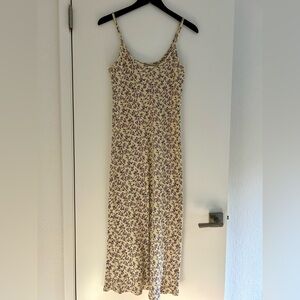 90s floral yellow maxi cami dress
